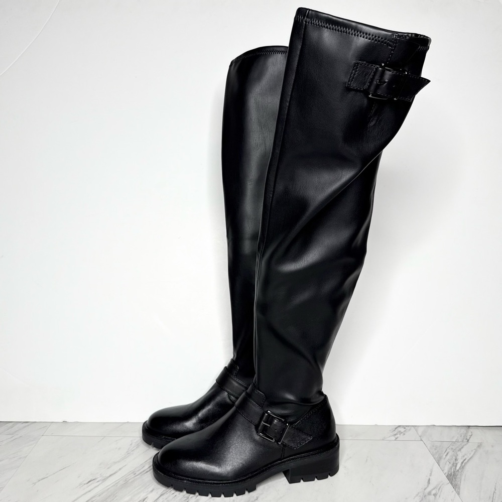 Vince Camuto Abrila Black Lug Sole Over the Knee Boot 6 1/2 M